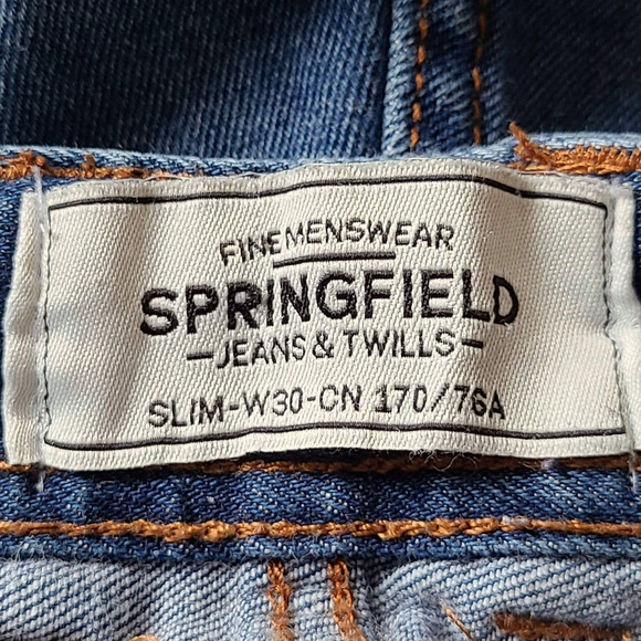 SPRINGFIELD JEANS & TWILLS Men's Slim Fit‎ Distressed Stretch Jeans W30 - Picture 10 of 10
